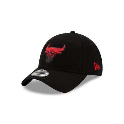 Black Chicago Bulls Hat - New Era NBA Back Half 9TWENTY Adjustable Caps USA7012934